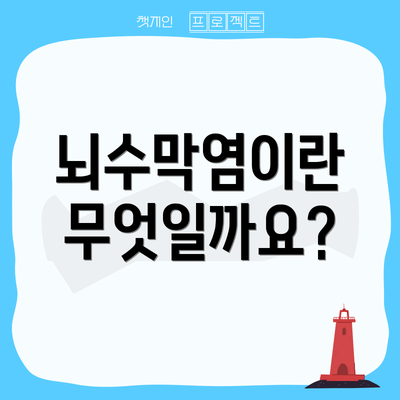 뇌수막염이란 무엇일까요?