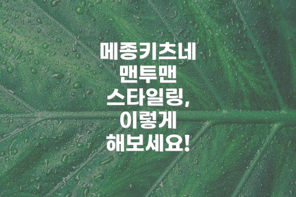 메종키츠네 맨투맨 스타일링, 이렇게 해보세요!