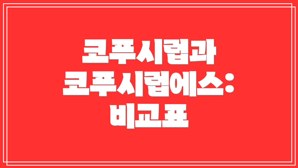 코푸시럽과 코푸시럽에스: 비교표