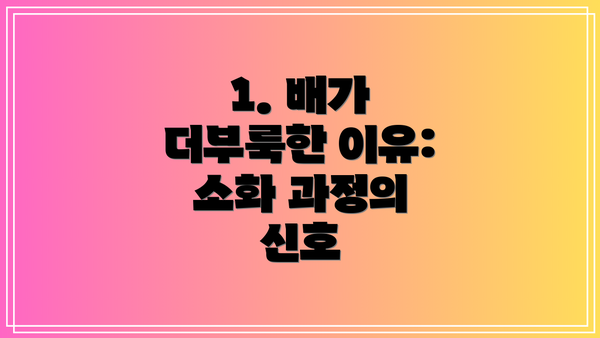 1. 배가 더부룩한 이유:  소화 과정의 신호