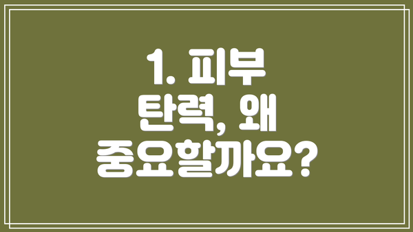 1. 피부 탄력, 왜 중요할까요?