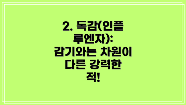 2. 독감(인플루엔자): 감기와는 차원이 다른 강력한 적!