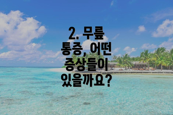 2. 무릎 통증, 어떤 증상들이 있을까요?