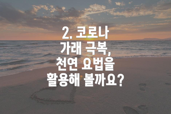 2. 코로나 가래 극복, 천연 요법을 활용해 볼까요?