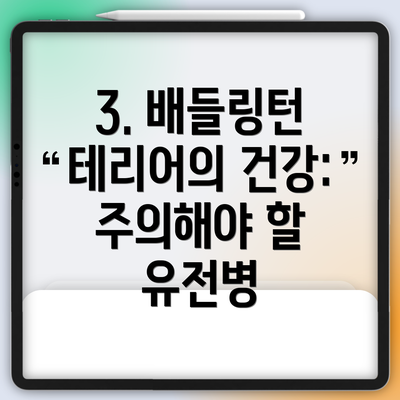3. 배들링턴 테리어의 건강: 주의해야 할 유전병