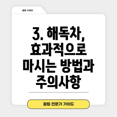 3. 해독차, 효과적으로 마시는 방법과 주의사항