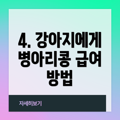 4. 강아지에게 병아리콩 급여 방법