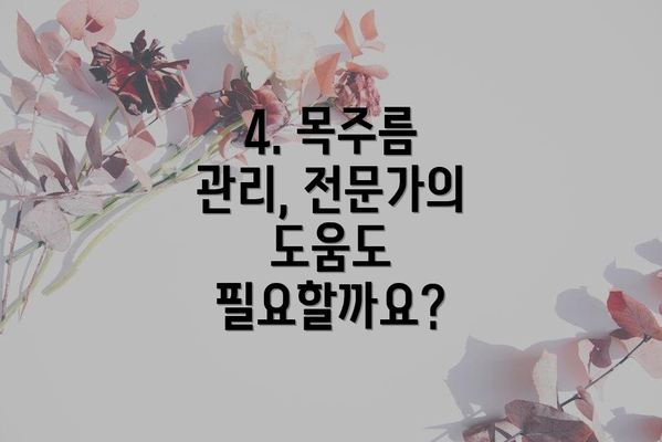 4. 목주름 관리, 전문가의 도움도 필요할까요?
