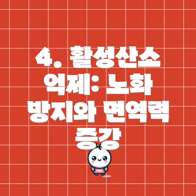 4. 활성산소 억제: 노화 방지와 면역력 증강