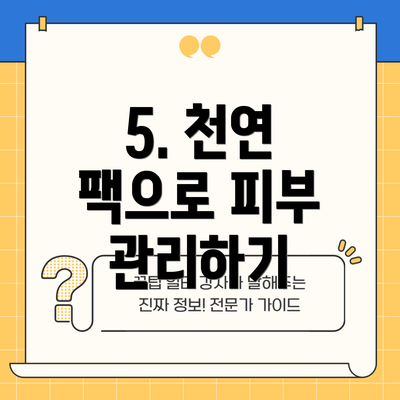 5. 천연 팩으로 피부 관리하기