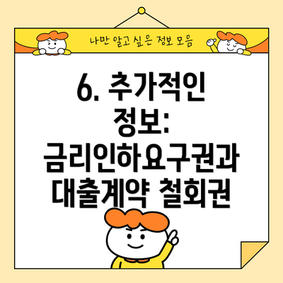 6. 추가적인 정보: 금리인하요구권과 대출계약 철회권