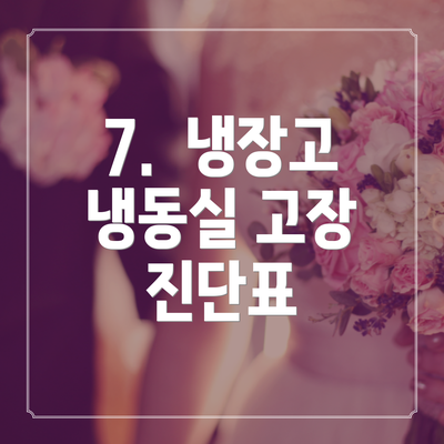 7.  냉장고 냉동실 고장 진단표