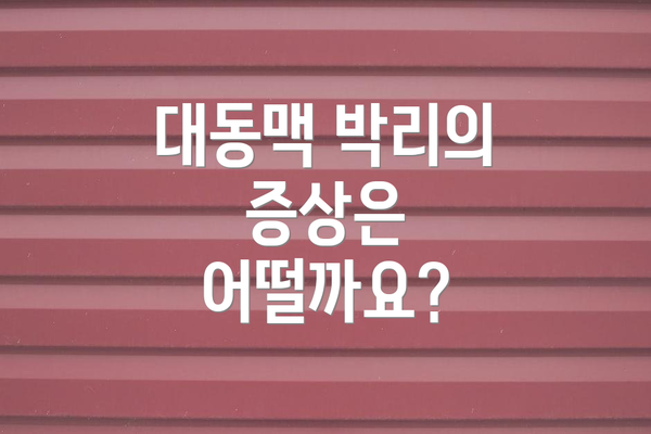 대동맥 박리의 증상은 어떨까요?