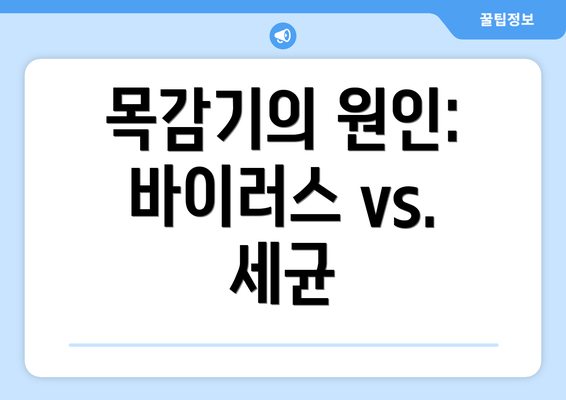 목감기의 원인: 바이러스 vs. 세균