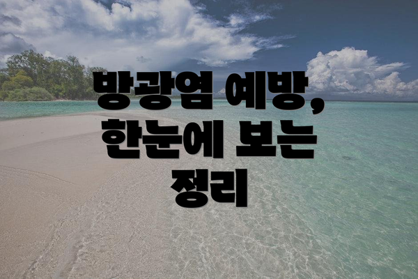 방광염 예방, 한눈에 보는 정리