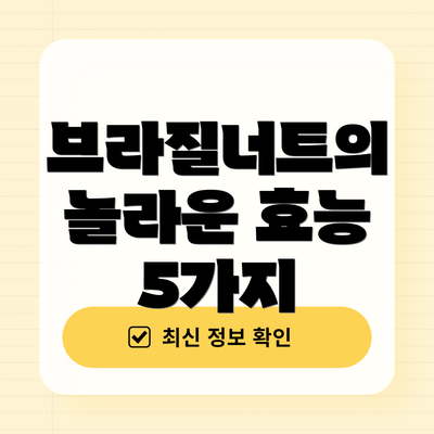 브라질너트의 놀라운 효능 5가지