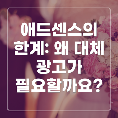 애드센스의 한계: 왜 대체 광고가 필요할까요?