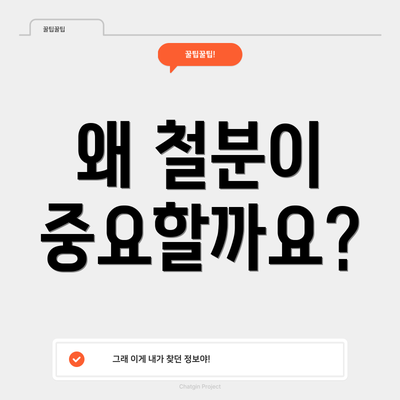 왜 철분이 중요할까요?