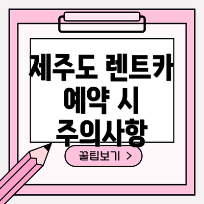 제주도 렌트카 예약 시 주의사항
