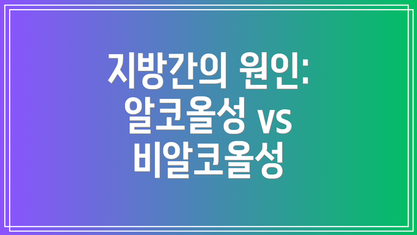지방간의 원인: 알코올성 vs 비알코올성