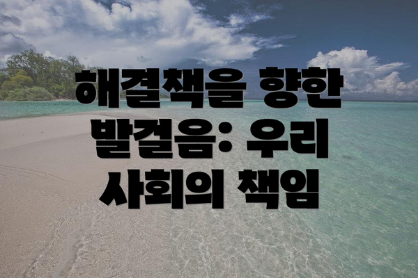 해결책을 향한 발걸음: 우리 사회의 책임