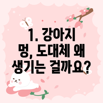 1. 강아지 멍, 도대체 왜 생기는 걸까요?