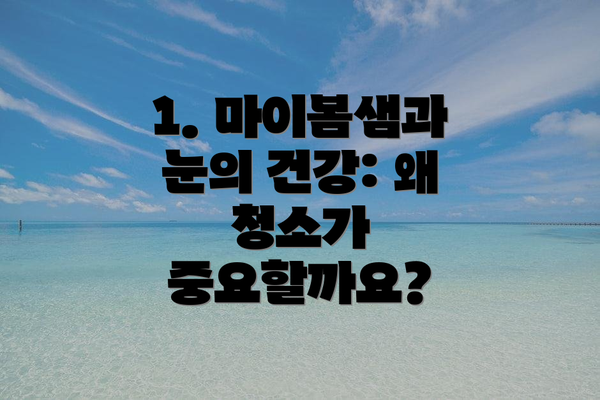 1. 마이봄샘과 눈의 건강: 왜 청소가 중요할까요?