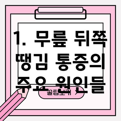 1. 무릎 뒤쪽 땡김 통증의 주요 원인들