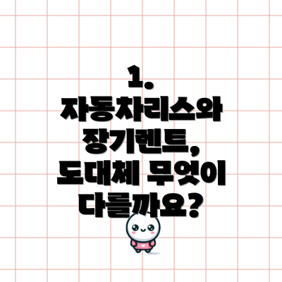 1. 자동차리스와 장기렌트, 도대체 무엇이 다를까요?