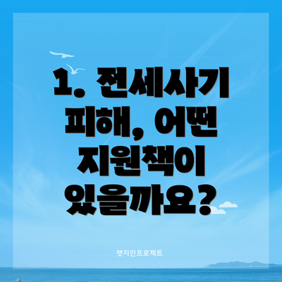 1. 전세사기 피해, 어떤 지원책이 있을까요?