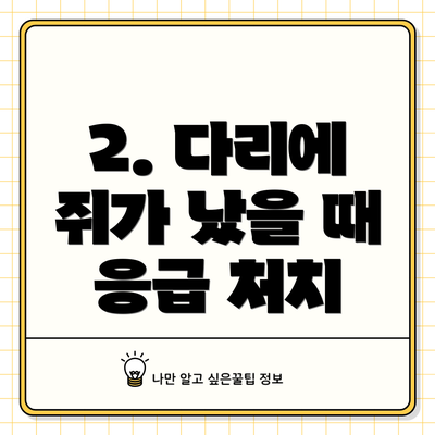 2. 다리에 쥐가 났을 때 응급 처치