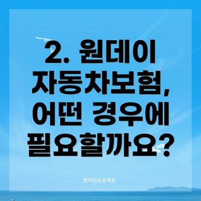 2. 원데이 자동차보험, 어떤 경우에 필요할까요?