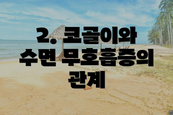 2. 코골이와 수면 무호흡증의 관계