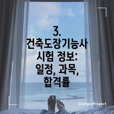 3. 건축도장기능사 시험 정보: 일정, 과목, 합격률