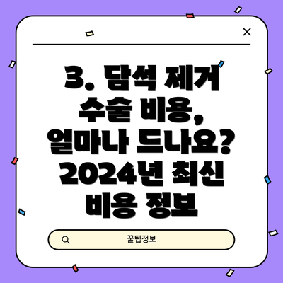 3. 담석 제거 수술 비용, 얼마나 드나요? 2024년 최신 비용 정보