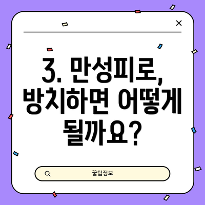 3. 만성피로, 방치하면 어떻게 될까요?