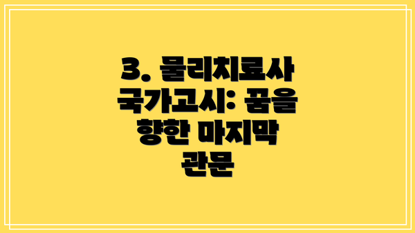 3. 물리치료사 국가고시: 꿈을 향한 마지막 관문