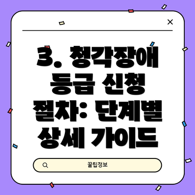 3. 청각장애 등급 신청 절차: 단계별 상세 가이드