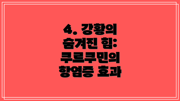 4. 강황의 숨겨진 힘: 쿠르쿠민의 항염증 효과