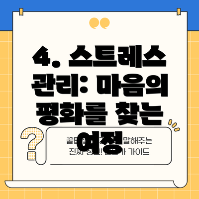 4. 스트레스 관리: 마음의 평화를 찾는 여정