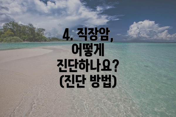4. 직장암, 어떻게 진단하나요? (진단 방법)