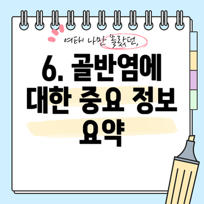6. 골반염에 대한 중요 정보 요약