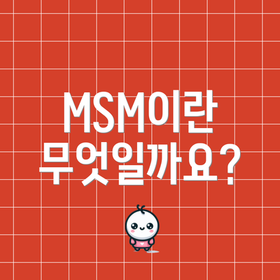 MSM이란 무엇일까요?