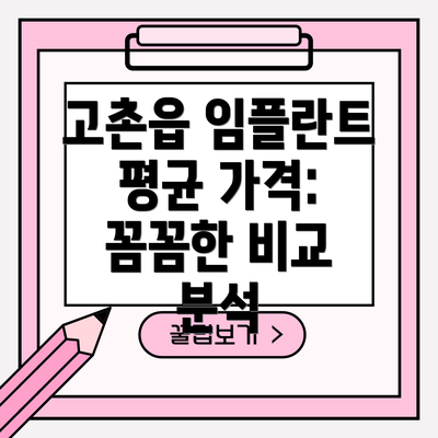 고촌읍 임플란트 평균 가격: 꼼꼼한 비교 분석