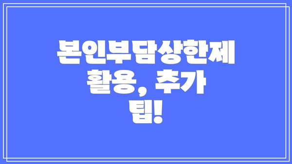 본인부담상한제 활용, 추가 팁!