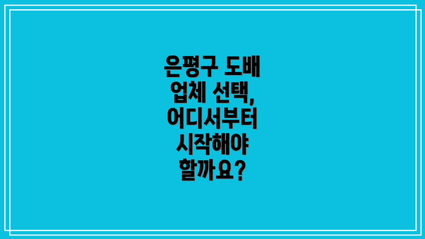 은평구 도배 업체 선택, 어디서부터 시작해야 할까요?