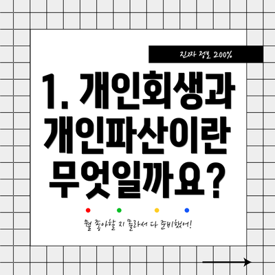 1. 개인회생과 개인파산이란 무엇일까요?
