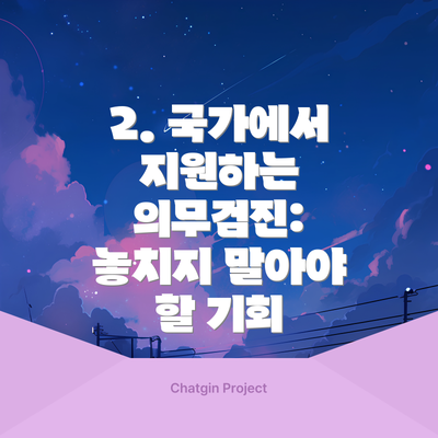 2. 국가에서 지원하는 의무검진: 놓치지 말아야 할 기회