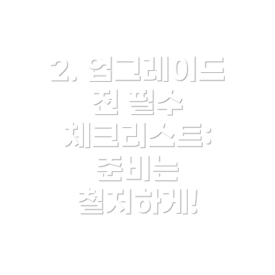 2. 업그레이드 전 필수 체크리스트: 준비는 철저하게!
