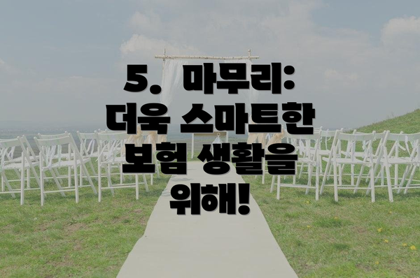 5.  마무리:  더욱 스마트한 보험 생활을 위해!